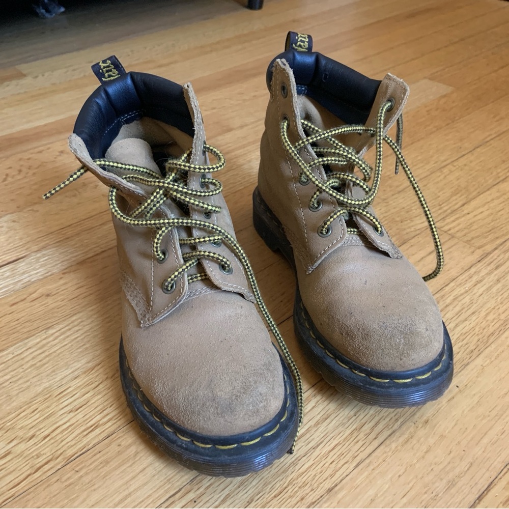 Dr. Martens Tan and Black Boots Classic Design